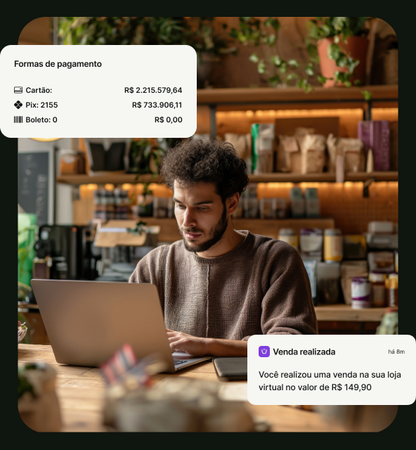Empreendedor usando a VOWTPay em seu negócio